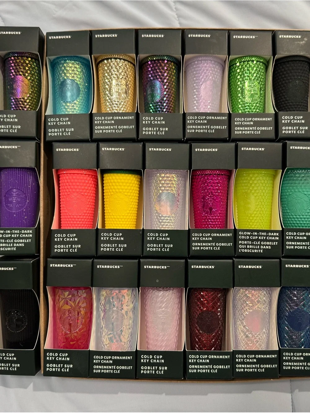 Starbucks Assorted Multicolor Cold Cup Key Chain Set